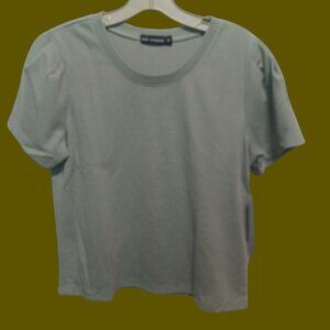 Zoë + Phoebe Waffle Knit Short Sleeve T-Shirt Sage Green size Small